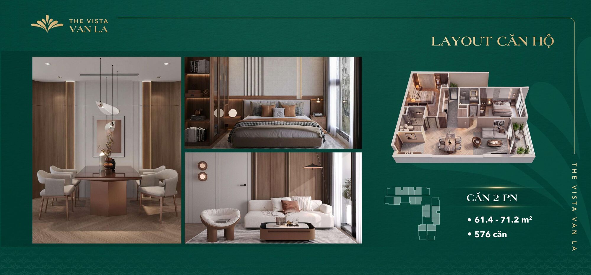 Mặt bằng The Vista Văn La - Mặt bằng tổng thể và Chi tiết căn hộ 24 Căn hộ 2 phòng ngủ The Vista Văn La