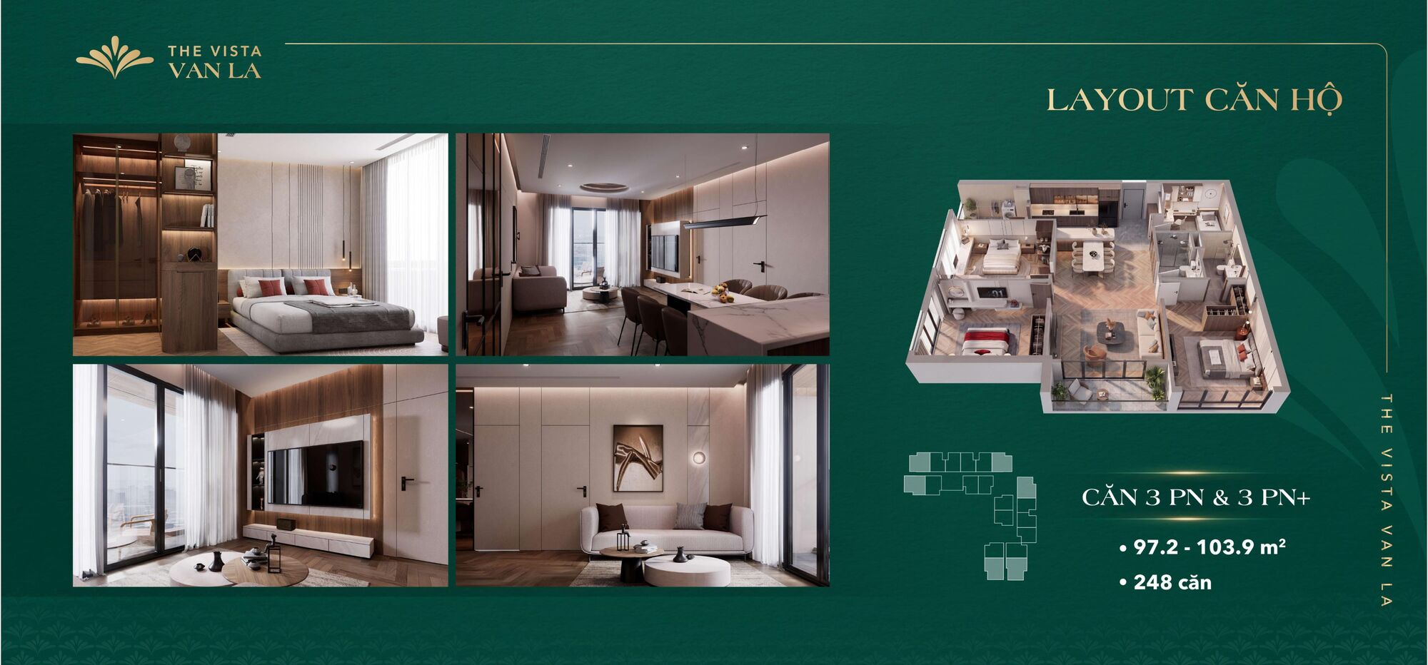 Mặt bằng The Vista Văn La - Mặt bằng tổng thể và Chi tiết căn hộ 25 Căn hộ 3 phòng ngủ The Vista Văn La